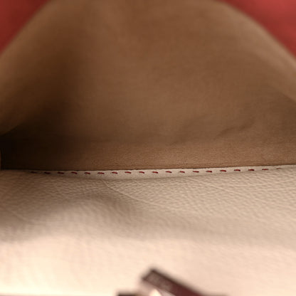 Fendi Cuoio Romano Selleria Bi-Color Medium Peekaboo Iconic Satchel Rosso Latte 5 of 15