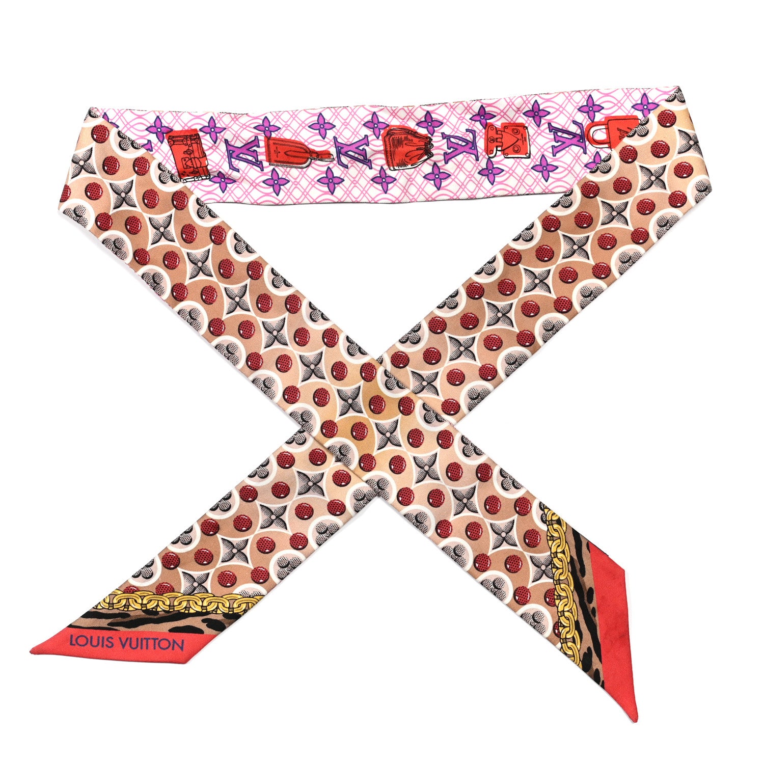 Louis Vuitton Silk Monogram Bubblegram BB Bandeau Beige 1 of 4