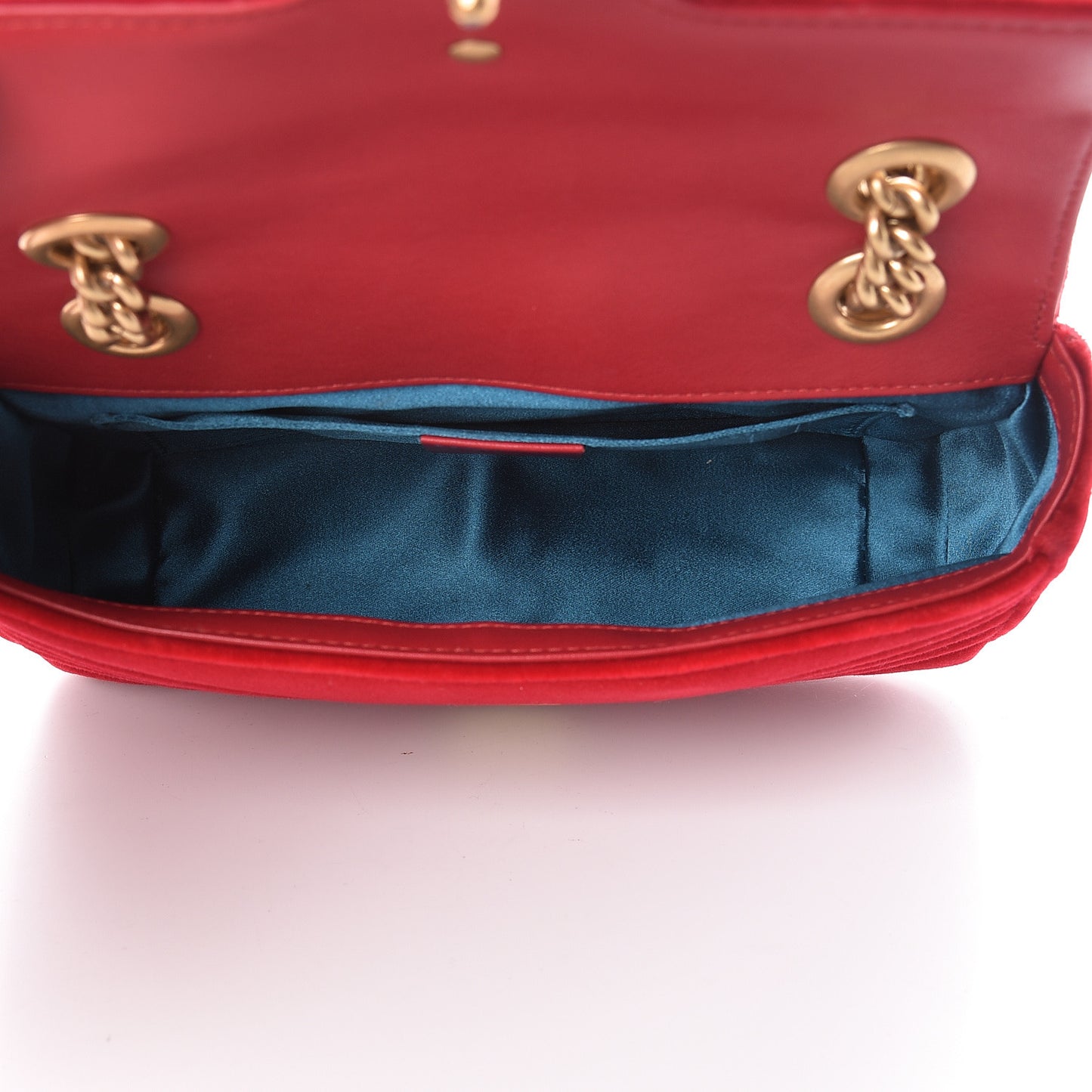 Velvet Matelasse Mini GG Marmont Shoulder Bag Hibiscus Red