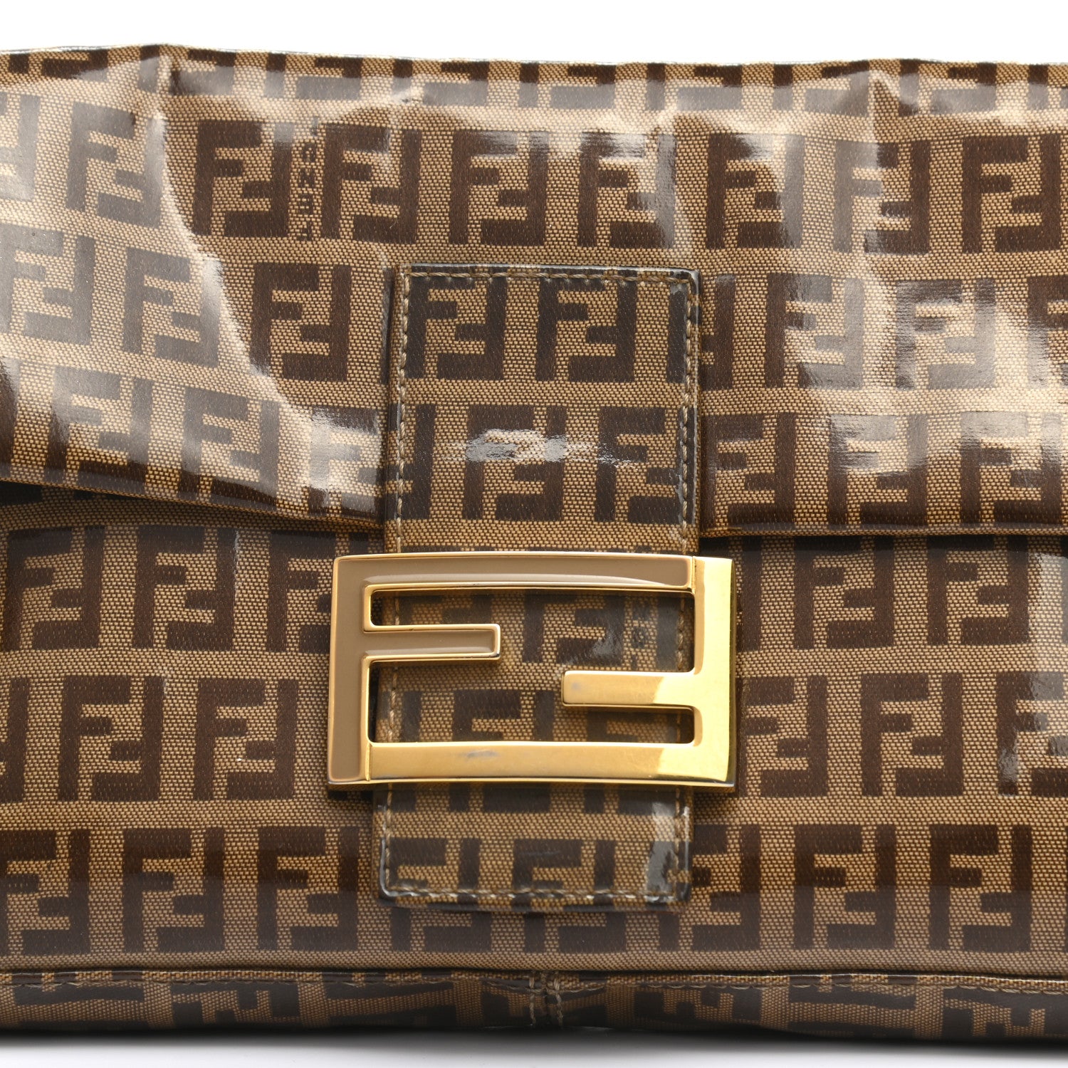 Fendi Vinyl Zucchino Baguette Tobacco 8 of 14