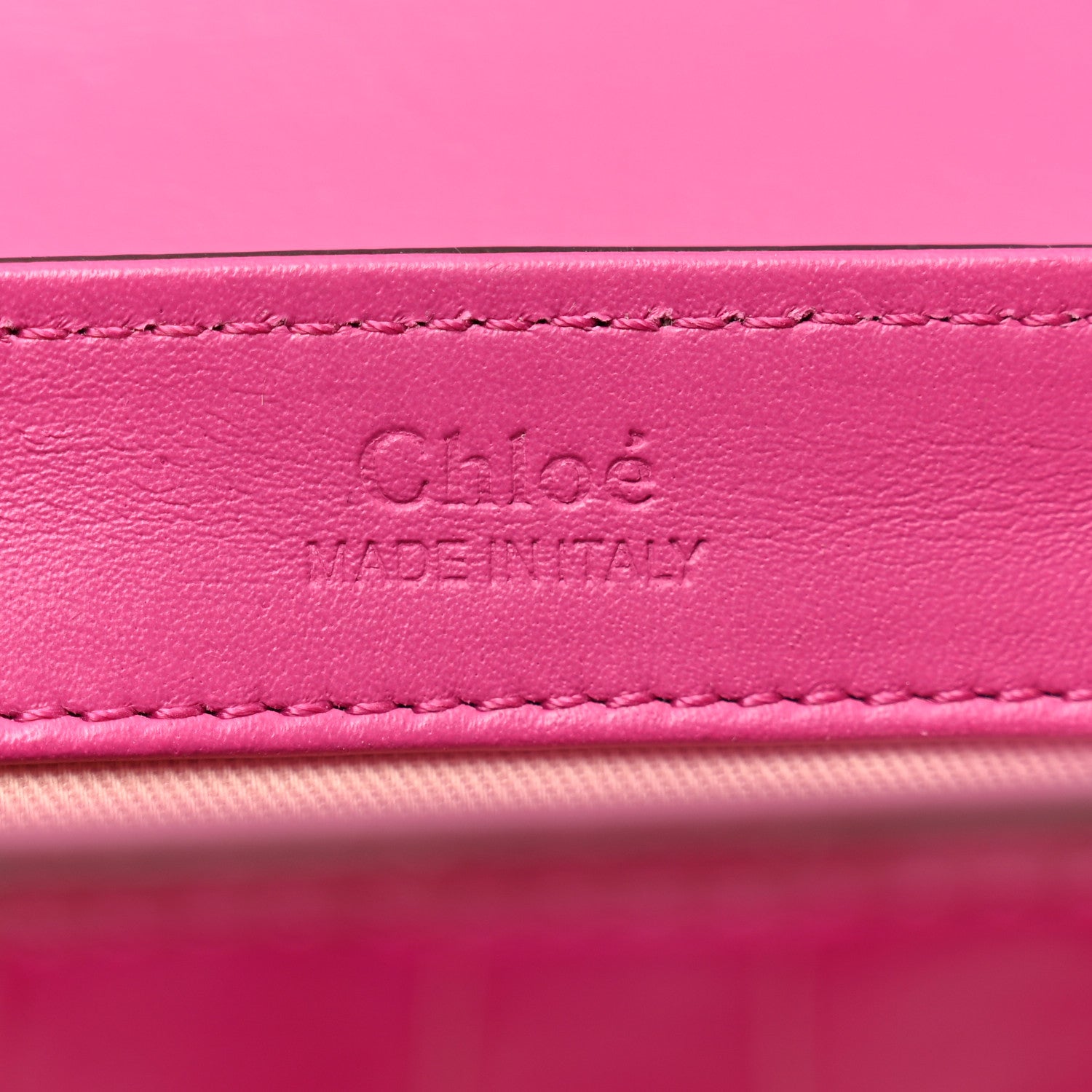 Chloe Calfskin Crocodile Embossed Mini C Double Carry Graphic Pink 6 of 12