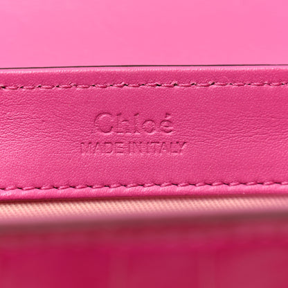 Chloe Calfskin Crocodile Embossed Mini C Double Carry Graphic Pink 6 of 12