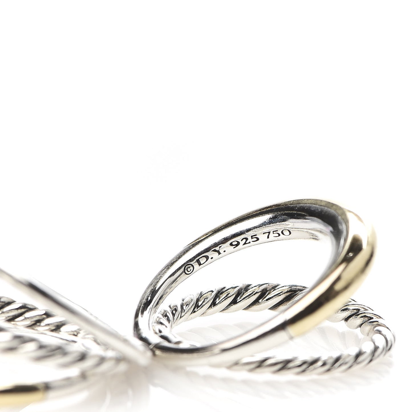 Sterling Silver 18K Yellow Gold Wide Pure Form Ring 55 7.25