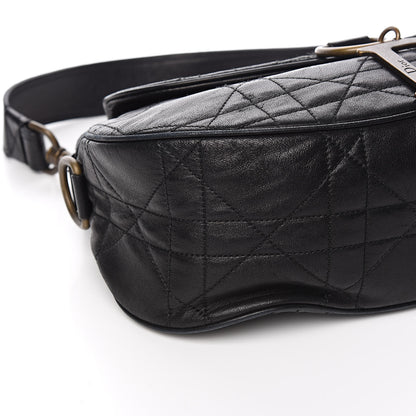 Christian Dior Lambskin Cannage Flap Bag Black 8 of 12