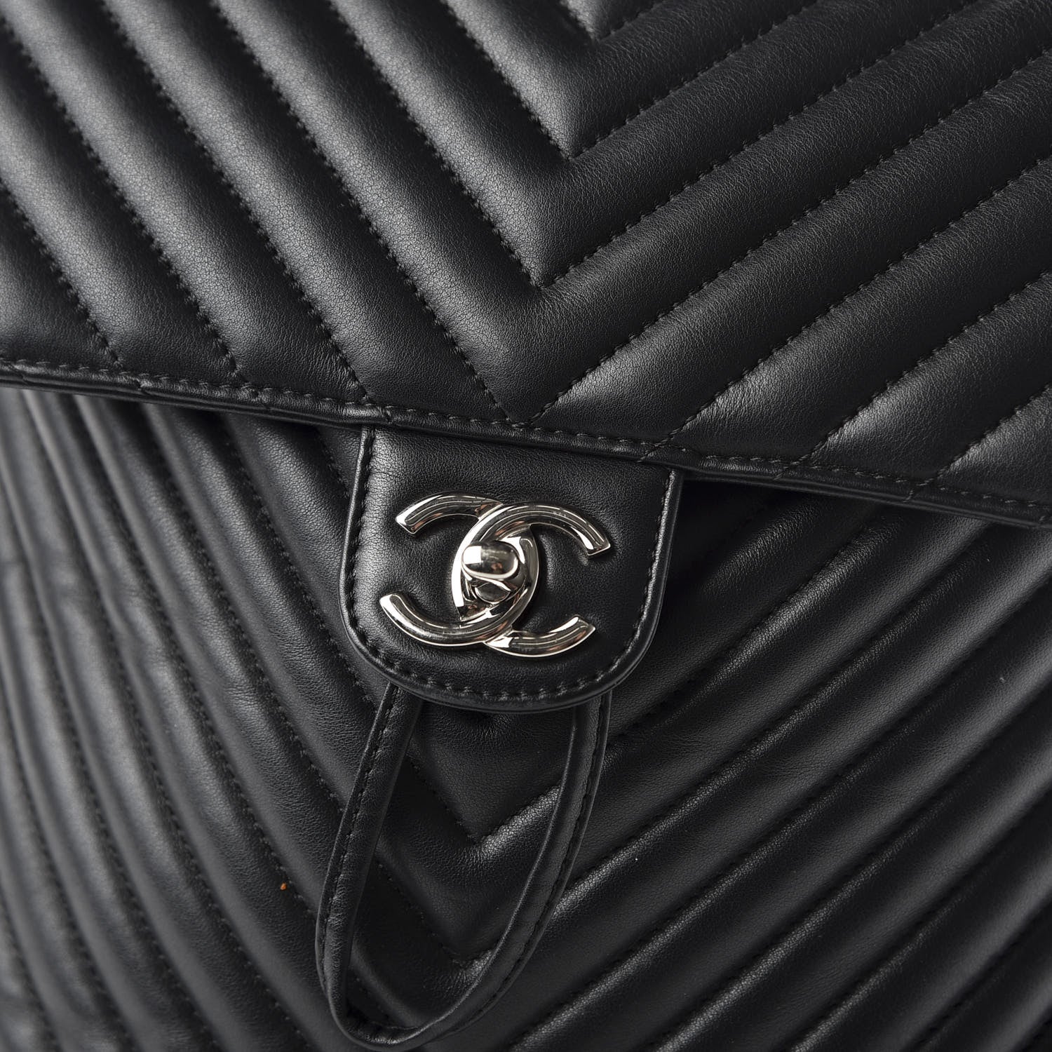 Chanel Calfskin Chevron Quilted Large Urban Spirit Backpack Black 8 of 8