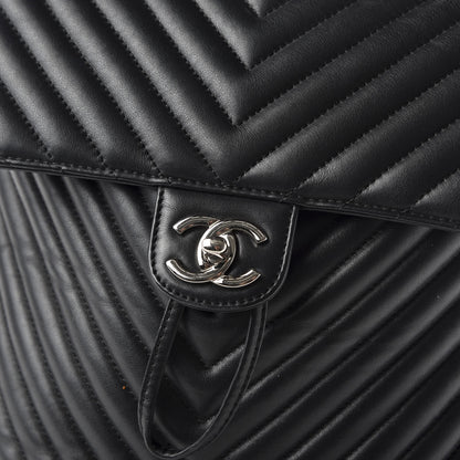 Chanel Calfskin Chevron Quilted Large Urban Spirit Backpack Black 8 of 8