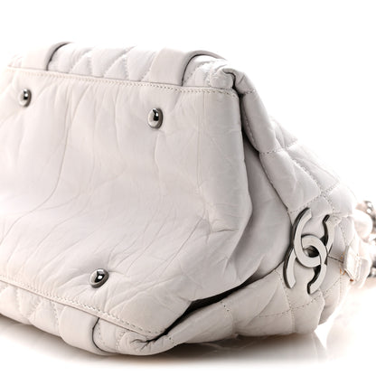 Chanel Distressed Lambskin Vintage Ligne Lady Braid Small Tote White 10 of 13