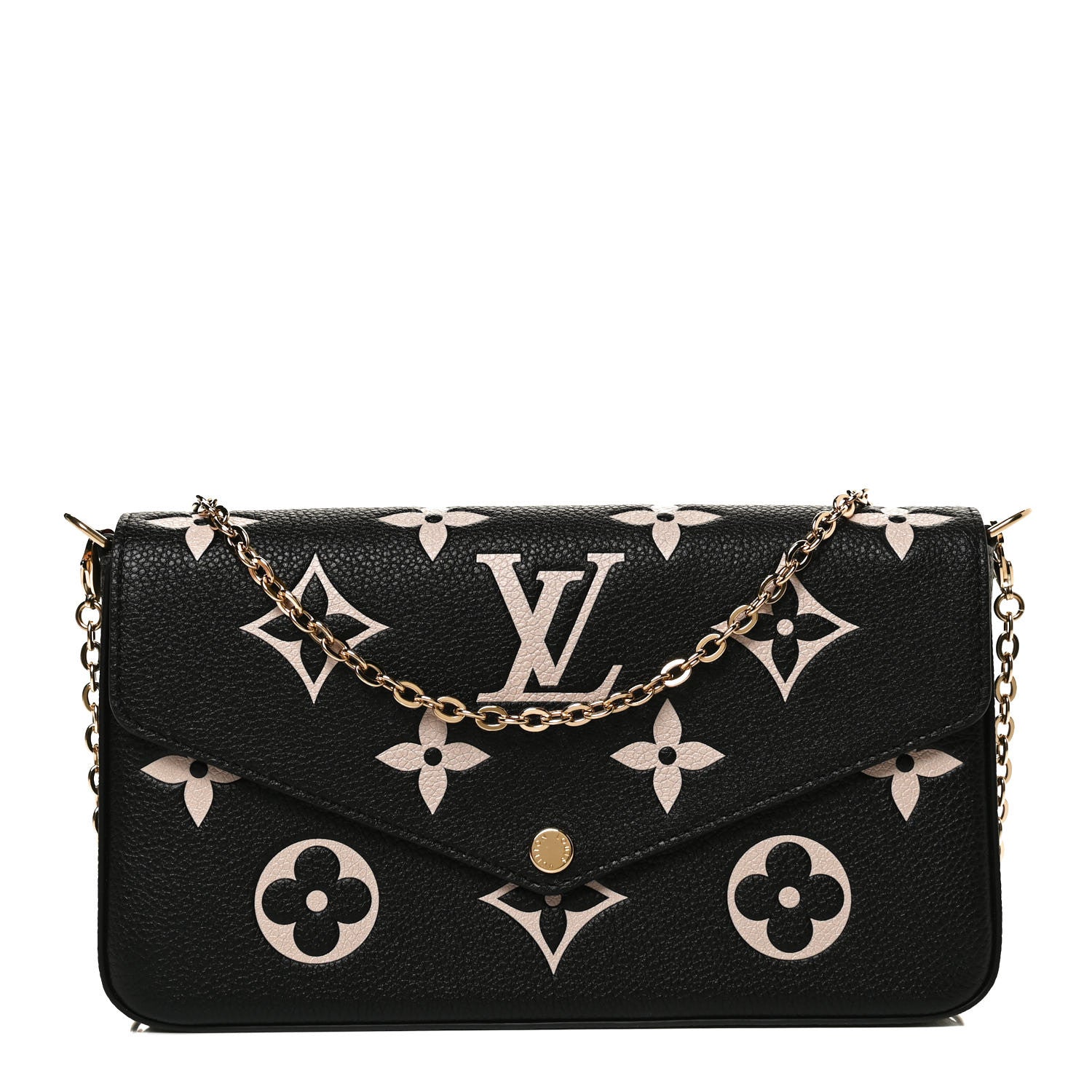Louis Vuitton Empreinte Monogram Giant Felicie Pochette Black Beige 1 of 12