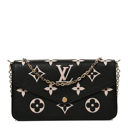 Louis Vuitton Empreinte Monogram Giant Felicie Pochette Black Beige 1 of 12