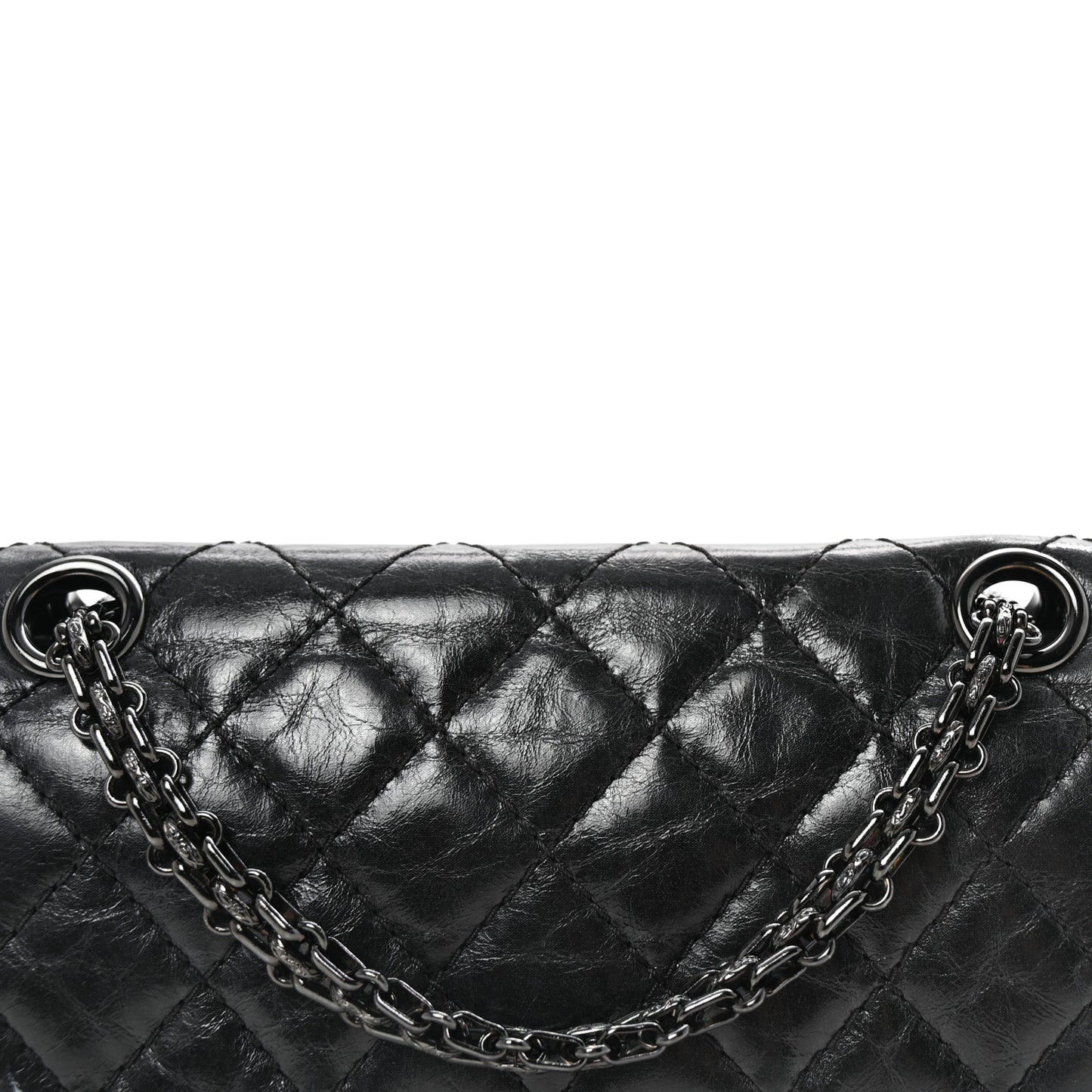 Aged Calfskin Quilted 2.55 Reissue Mini Flap So Black
