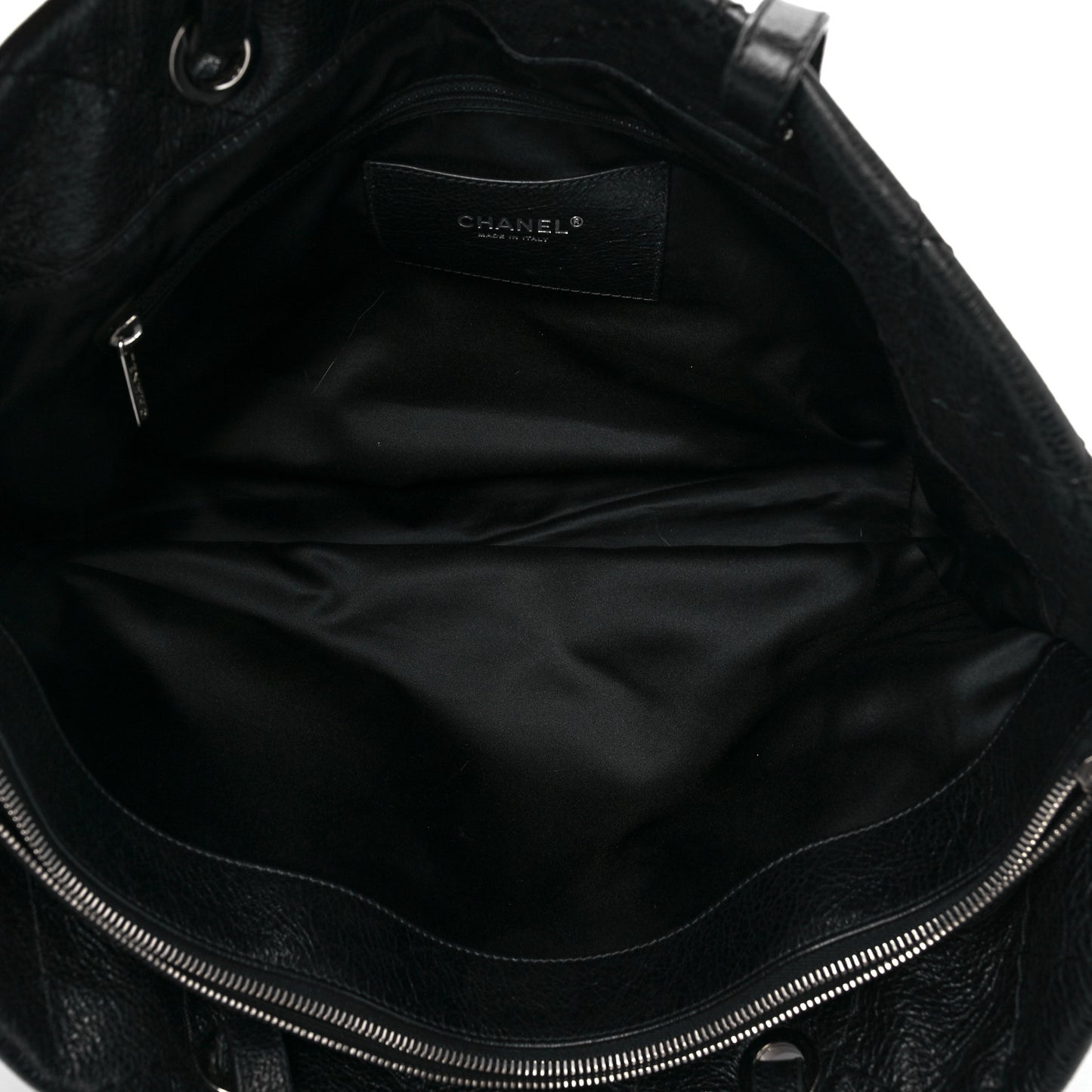 Glazed Calfskin Large On The Road Tote Black