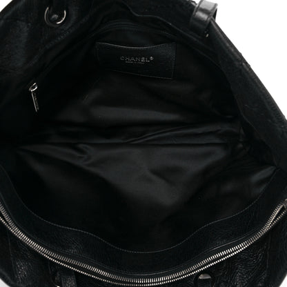 Chanel Glazed Calfskin Large On The Road Tote Black 5 of 10