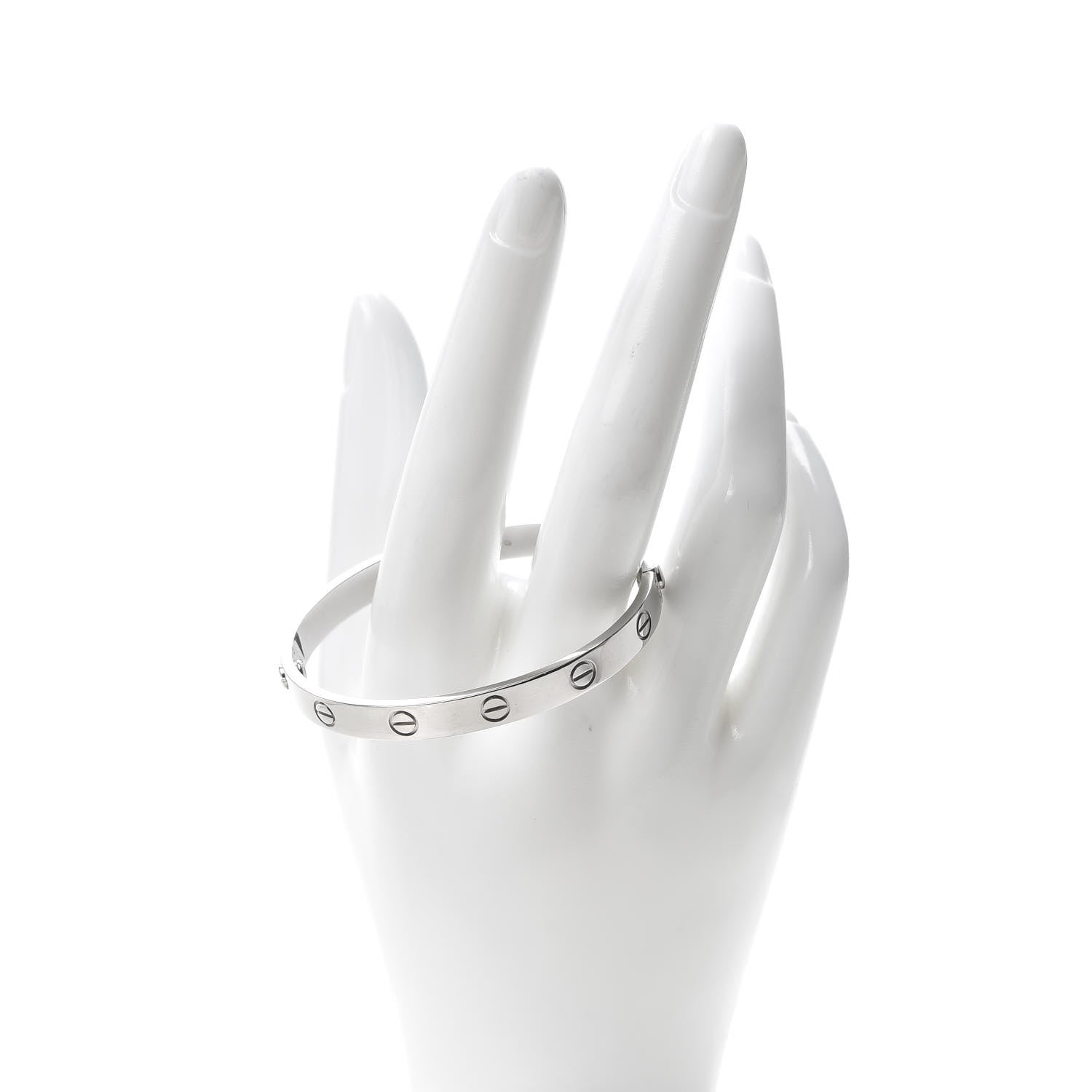 Cartier 18K White Gold LOVE Bracelet 16 2 of 5