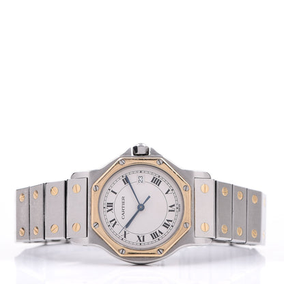 Cartier Stainless Steel 18K Yellow Gold 29mm Santos Octagon Quartz Watch 3 of 6