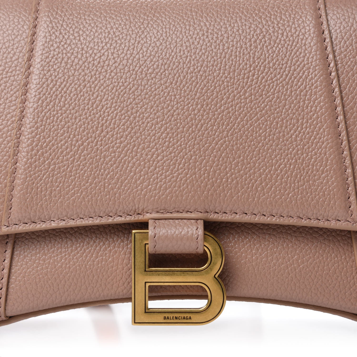 Balenciaga Grained Calfskin Small Hourglass Top Handle Bag Nude Beige 9 of 9