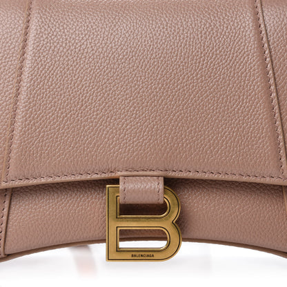 Balenciaga Grained Calfskin Small Hourglass Top Handle Bag Nude Beige 9 of 9