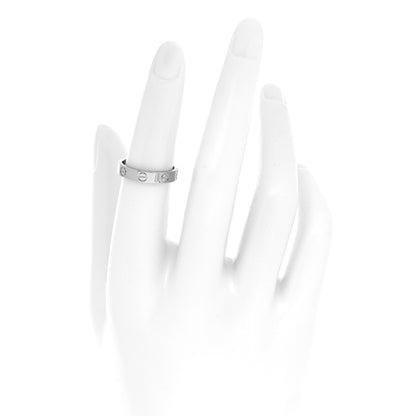 Cartier 18K White Gold 3.5mm LOVE Wedding Band Ring 51 5.75 2 of 4