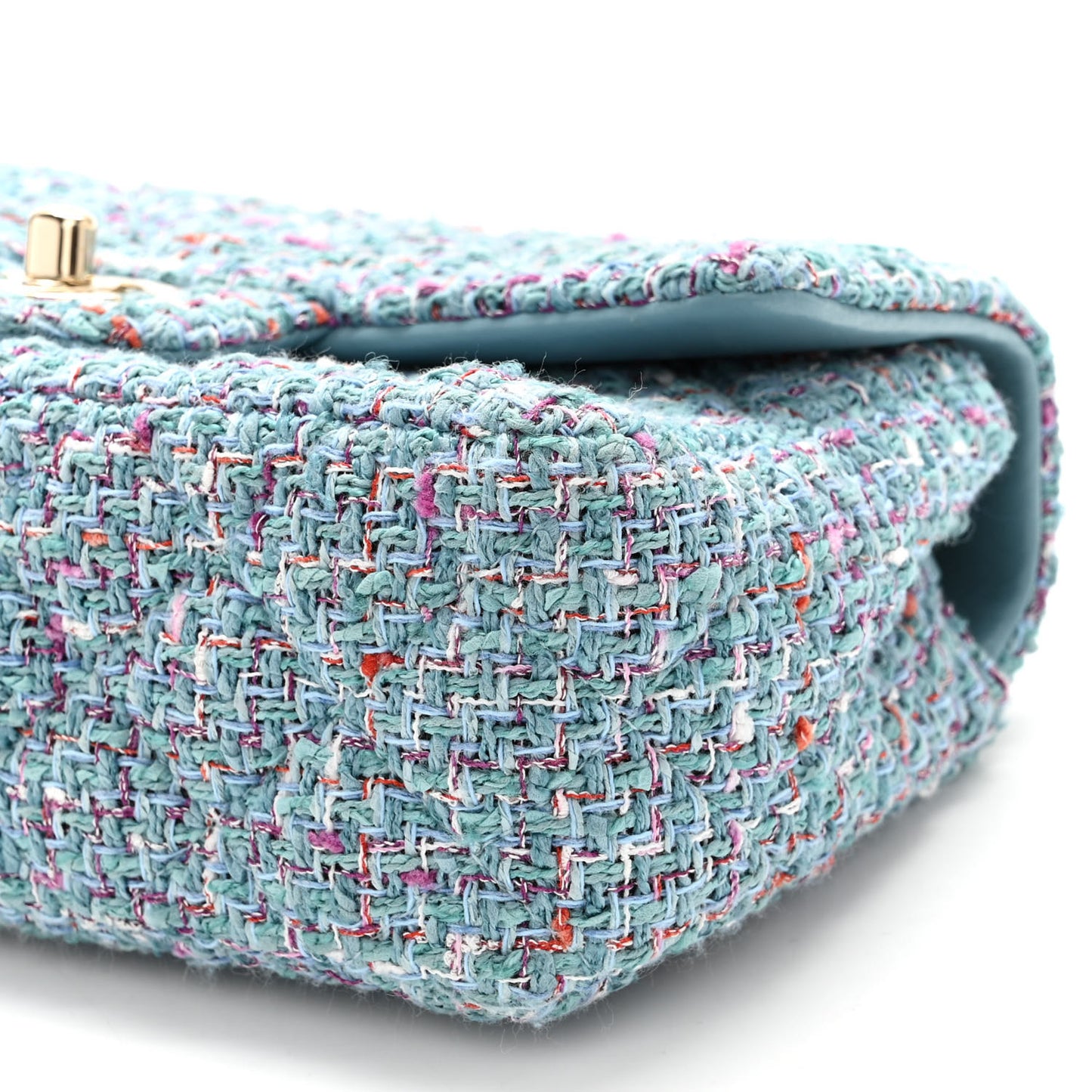 Tweed Quilted Mini Rectangular Flap Turquoise Purple White Red