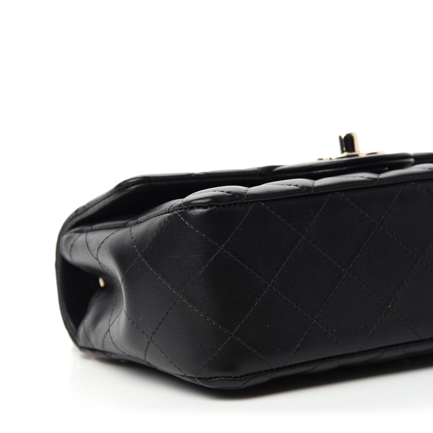Lambskin Quilted Mini Coco Charms Rectangular Flap Black