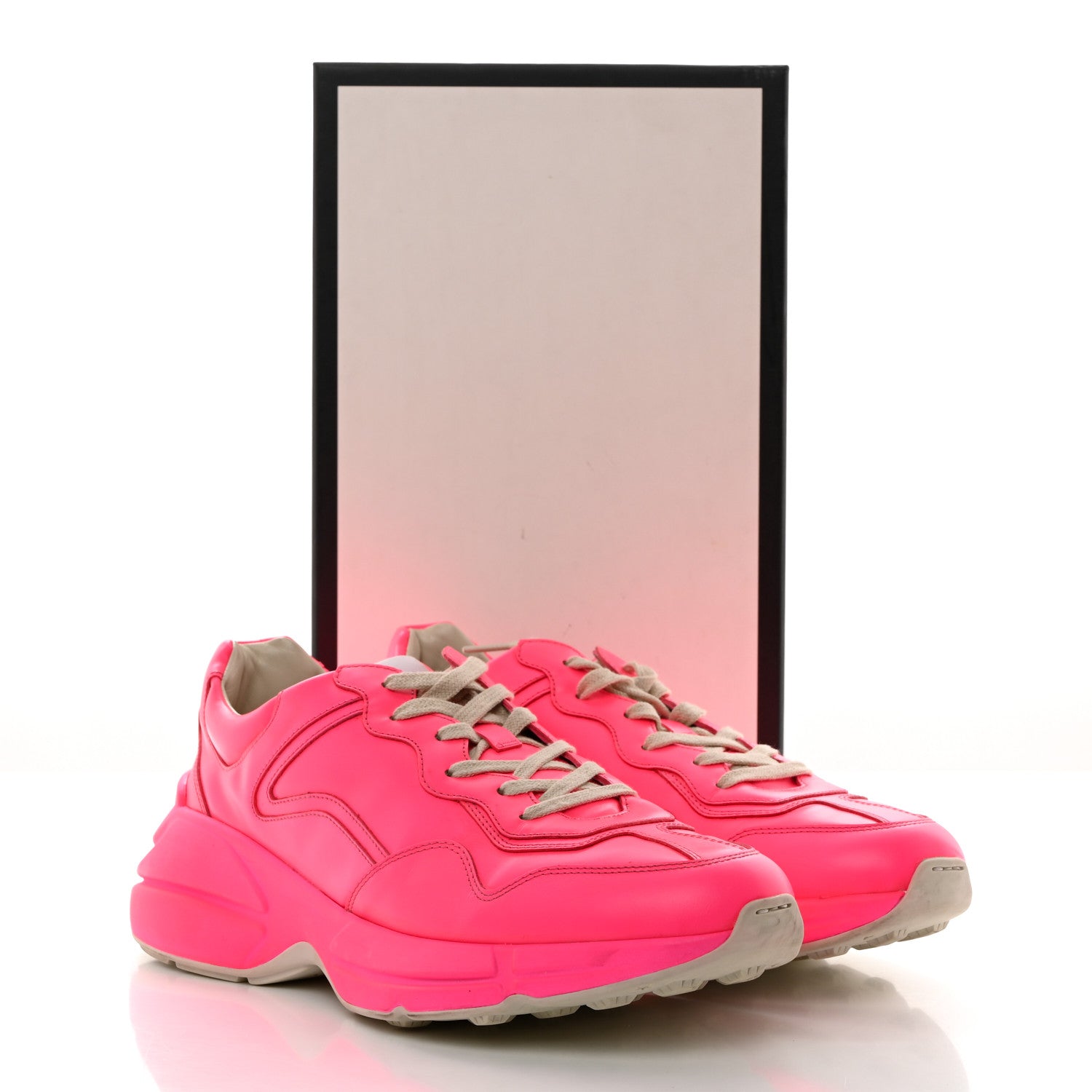 Gucci Calfskin Mens Rhyton Sneakers 9 Fuxia Fluo 9 of 9