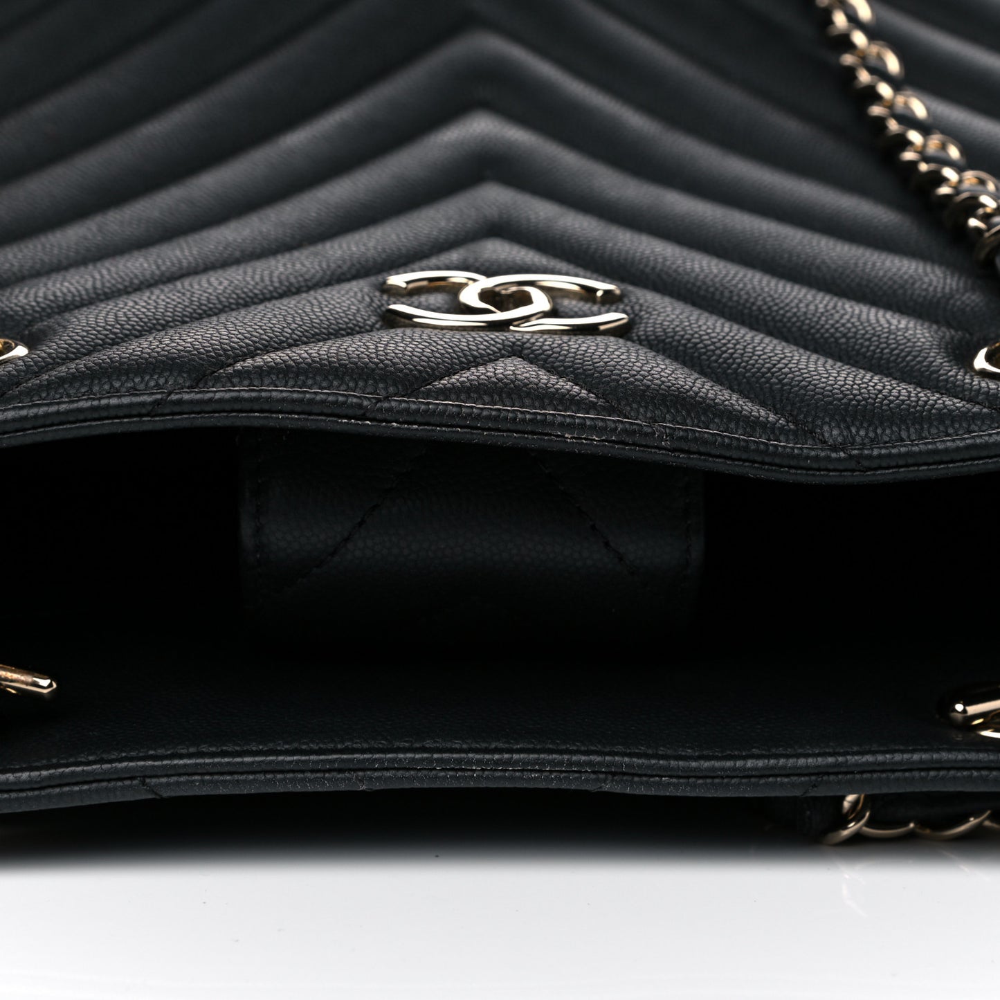 Goatskin Quilted Large City Rock Shopping Bag Black
