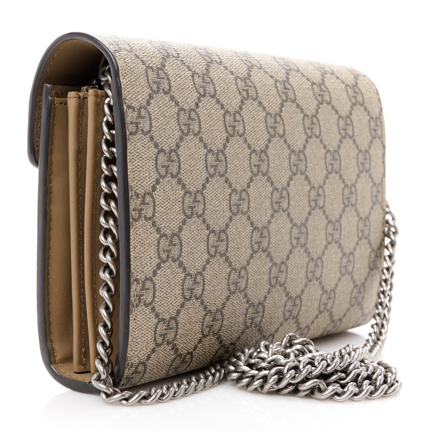 Gucci GG Supreme Monogram Mini Dionysus Chain Wallet Beige Taupe 3 of 10