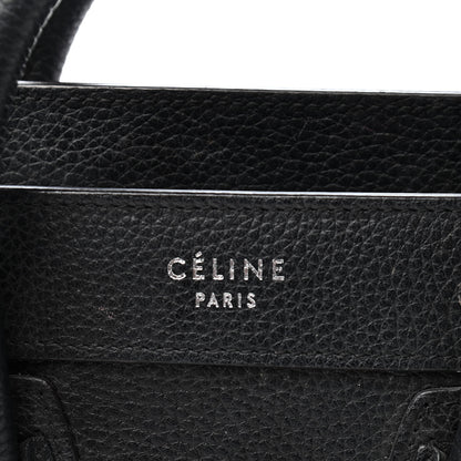 Celine Drummed Calfskin Nano Luggage Black 6 of 13