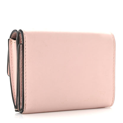 Fendi Nappa Matisse FF Diagonal Embossed Micro Tri-Fold Wallet Rosa Quarzo 3 of 10