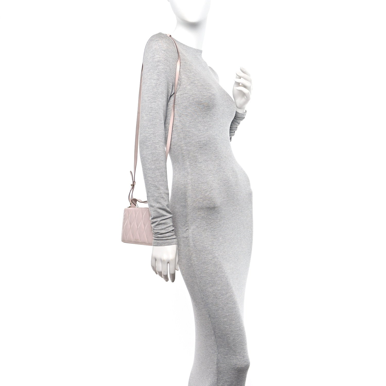 Givenchy Goatskin Quilted GV3 Strap Wallet Pale Pink 2 of 13