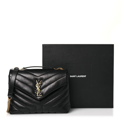 Saint Laurent Calfskin Y Quilted Monogram Small Loulou Chain Satchel Black 13 of 13