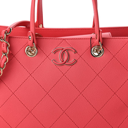 Chanel Bullskin Stitched Small Shopping Tote Pink 10 of 10
