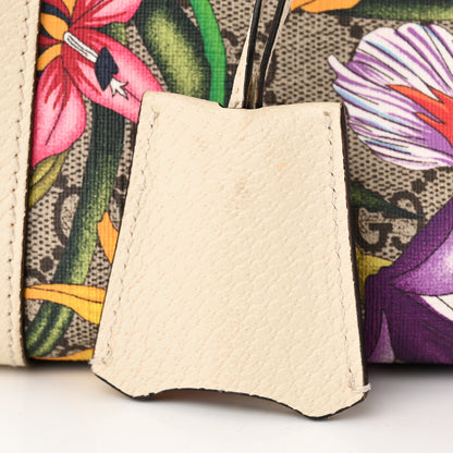Gucci GG Supreme Monogram Flora Textured Calfskin Small Padlock Tote Beige Ebony Multicolor Mystic White 12 of 12