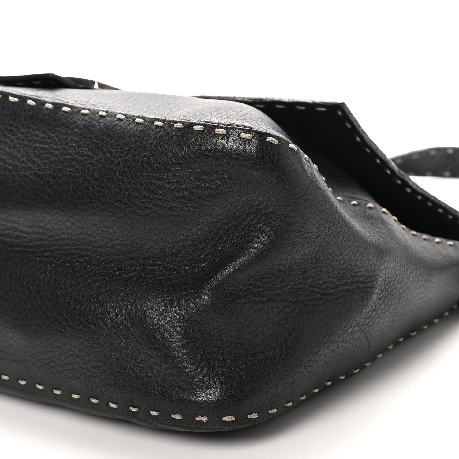 Fendi Calfskin Romano Selleria Forever Mama Baguette Black 9 of 11