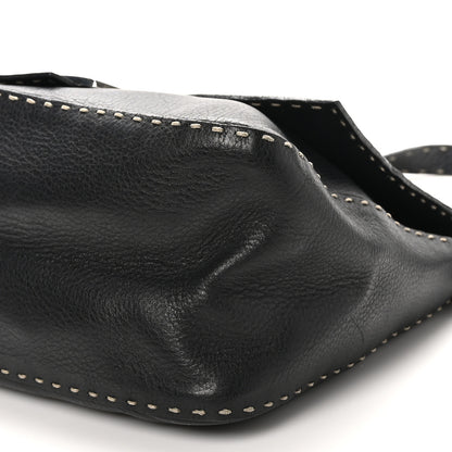 Fendi Calfskin Romano Selleria Forever Mama Baguette Black 9 of 11