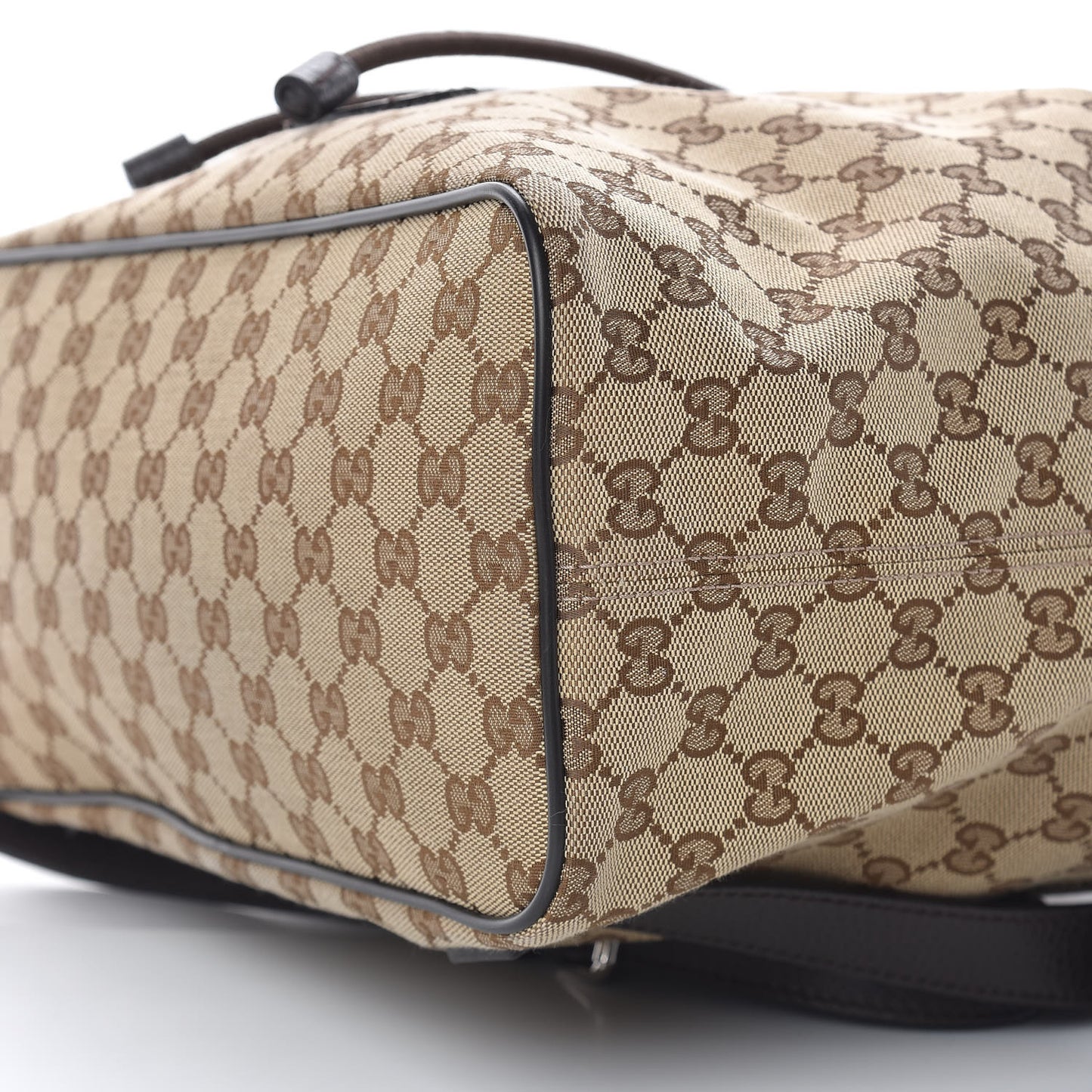 Monogram Dollar Calfskin O Drawstring Backpack Beige Ebony Testa di Moro Dark Chocolate
