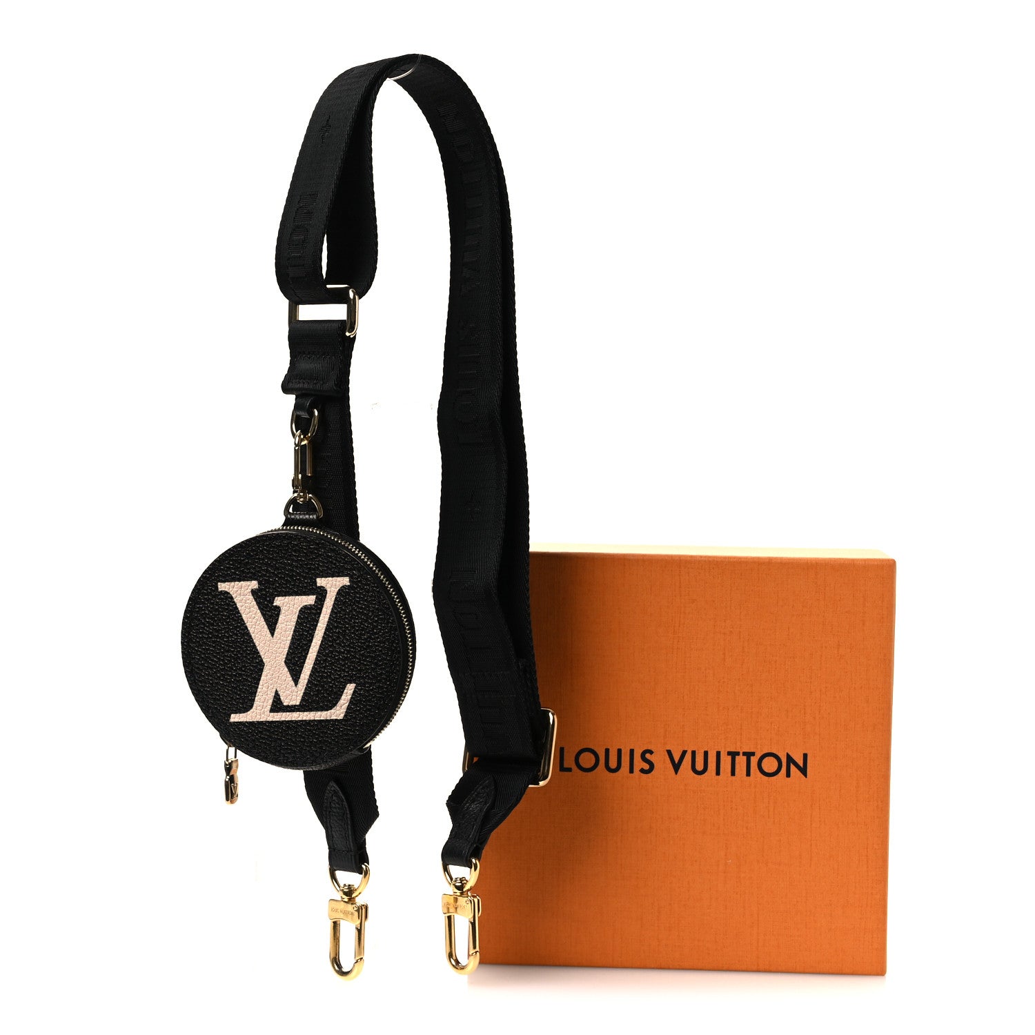 Louis Vuitton Nylon Empreinte Monogram Giant Bandouliere Strap with Coin Purse Black Beige 7 of 7
