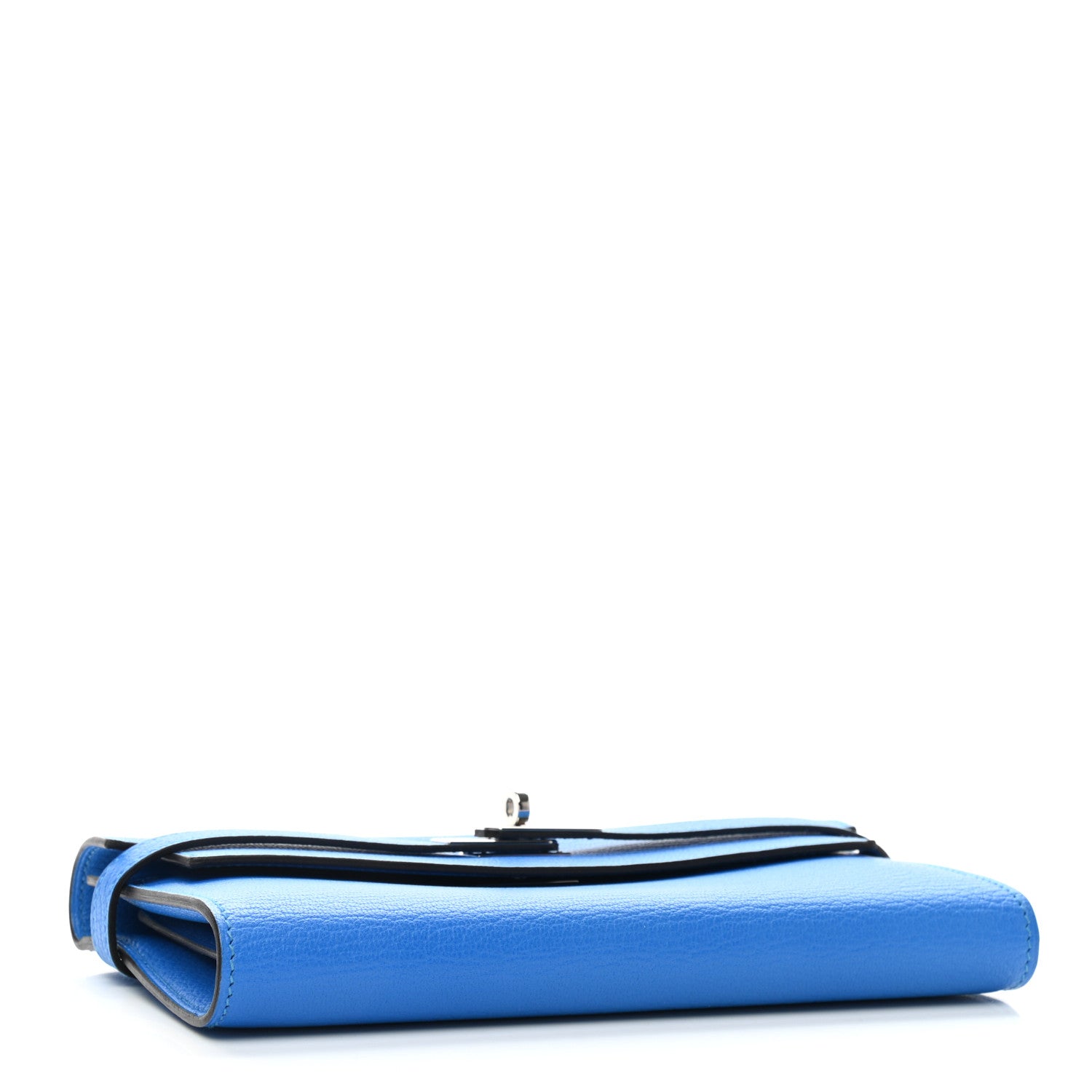 Hermes Chevre Mysore Kelly Longue Wallet Bleu Hydra 4 of 7
