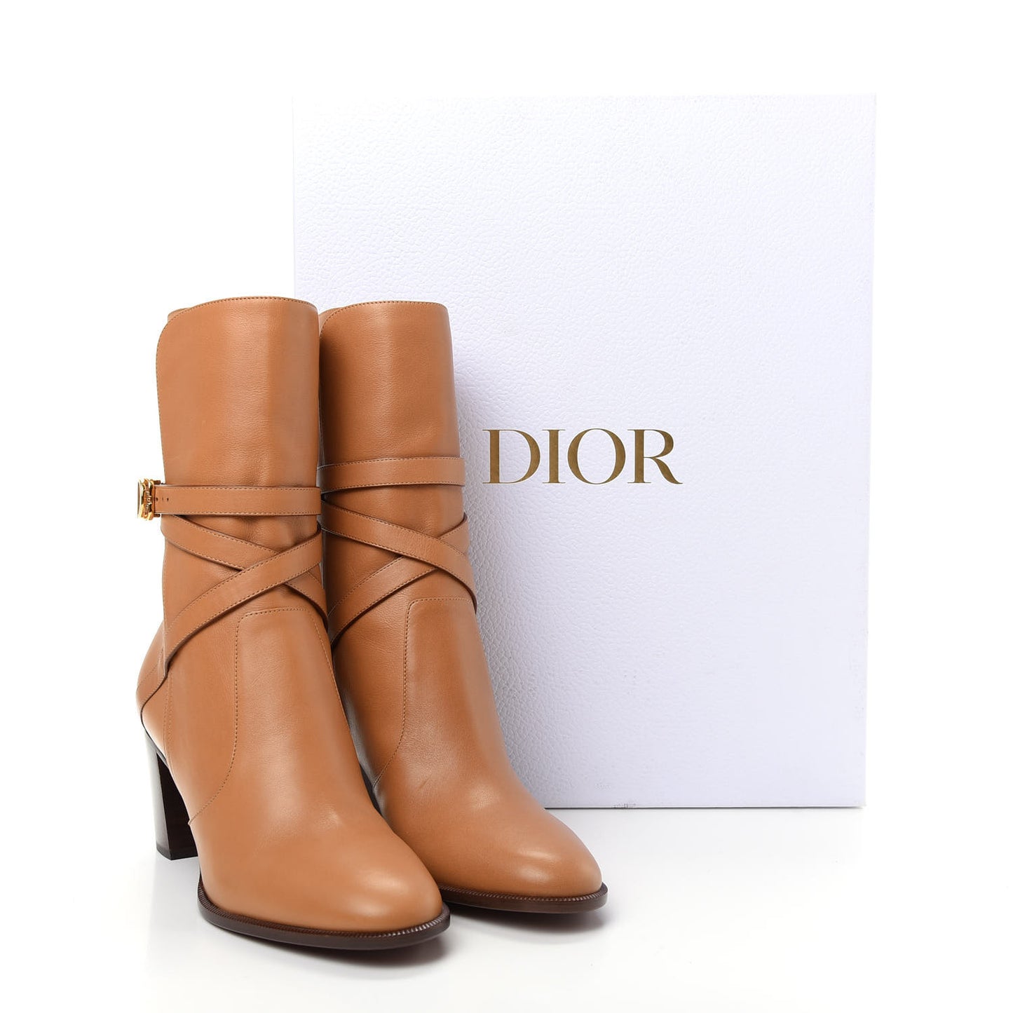 Soft Calfskin Empreinte Ankle Boot 39 Ochre Brown