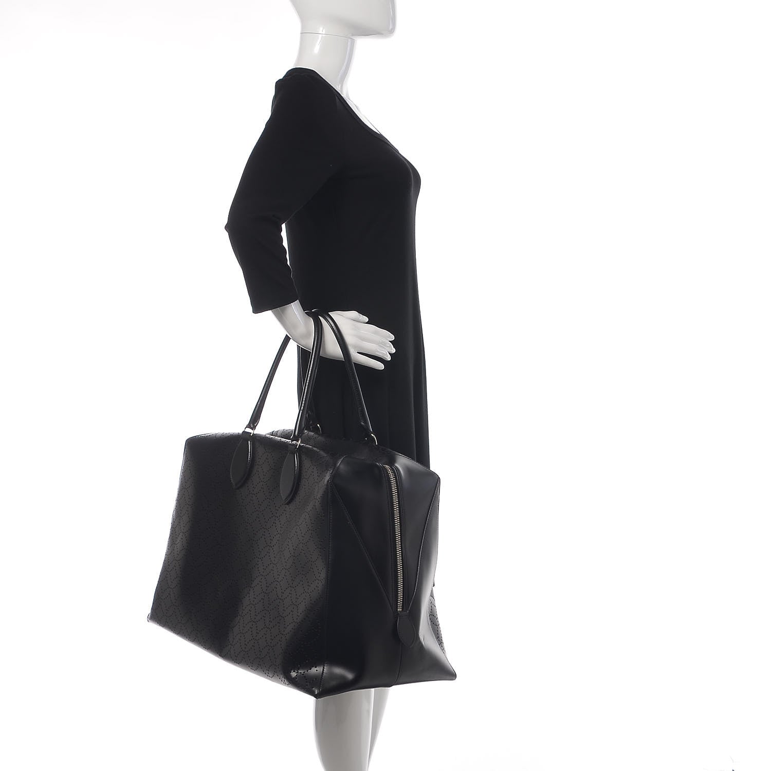 Alaia Calfskin Lux Laser Cut Weekender Black 2 of 10
