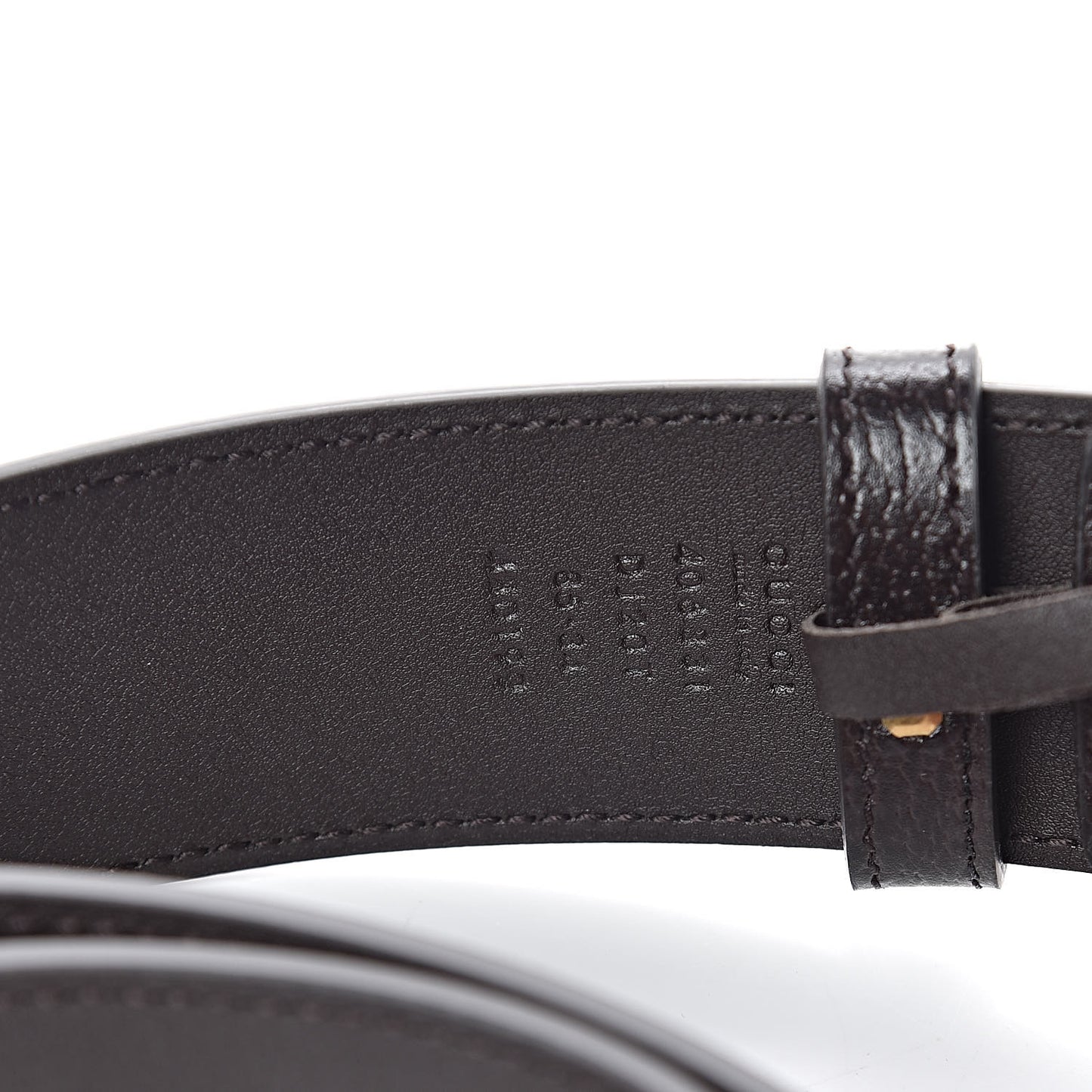 Textured Dollar Calfskin Double G 40mm Belt 85 34 Dark Cocoa