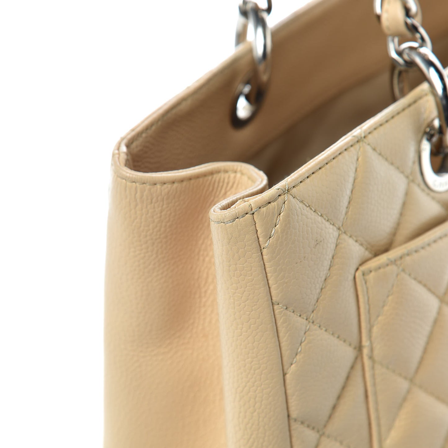 Caviar Quilted Grand Shopping Tote GST Beige Clair