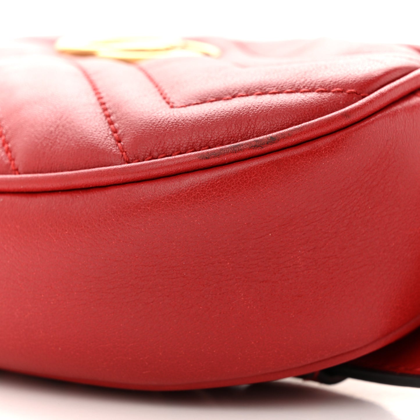 Calfskin Matelasse GG Marmont Belt Bag 95 38 Hibiscus Red