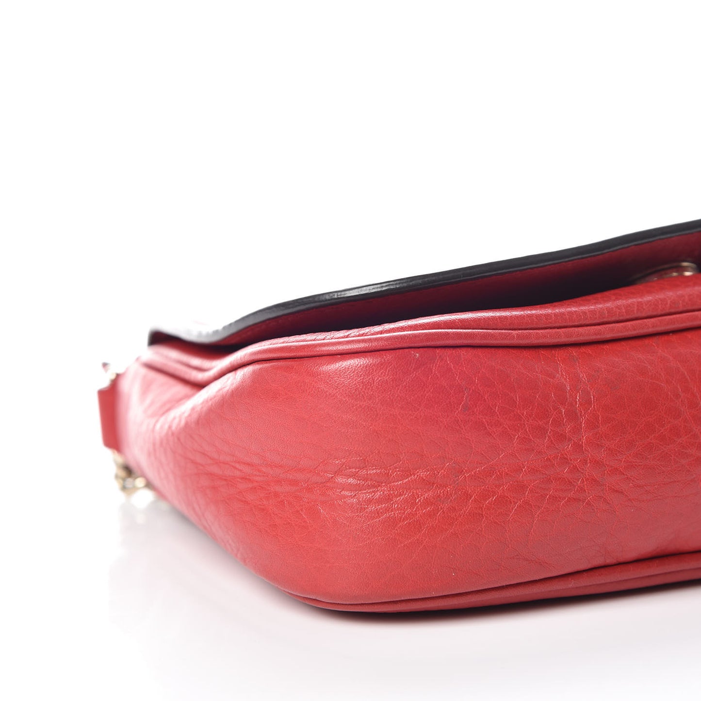 Pebbled Calfskin Small Soho Flap Crossbody Red