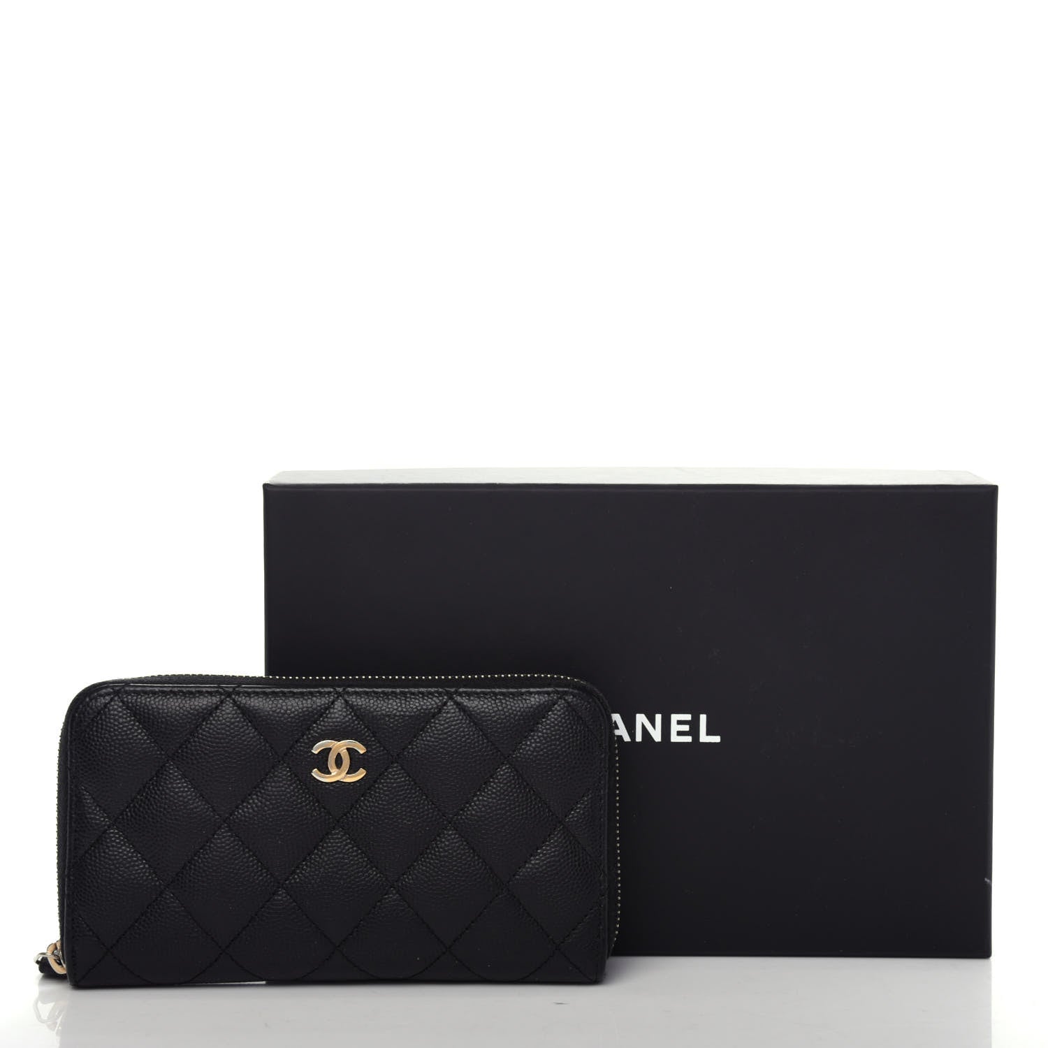 Chanel Caviar Quilted Medium Zip Around Wallet Black 9 of 11