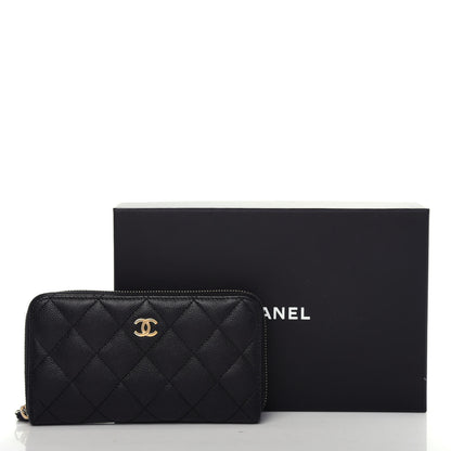 Chanel Caviar Quilted Medium Zip Around Wallet Black 9 of 11