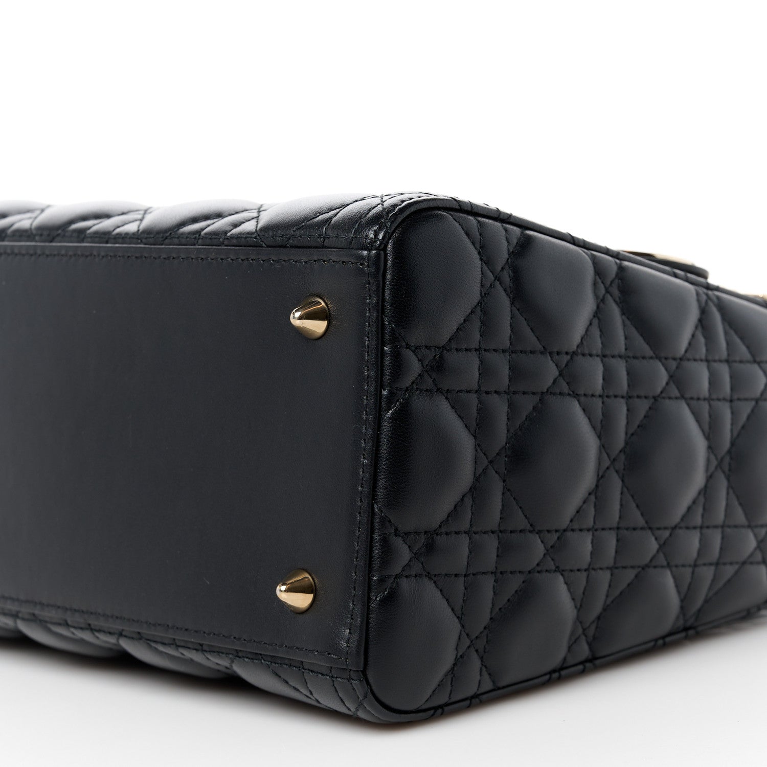 Christian Dior Lambskin Cannage Medium Lady Dior Black 10 of 10