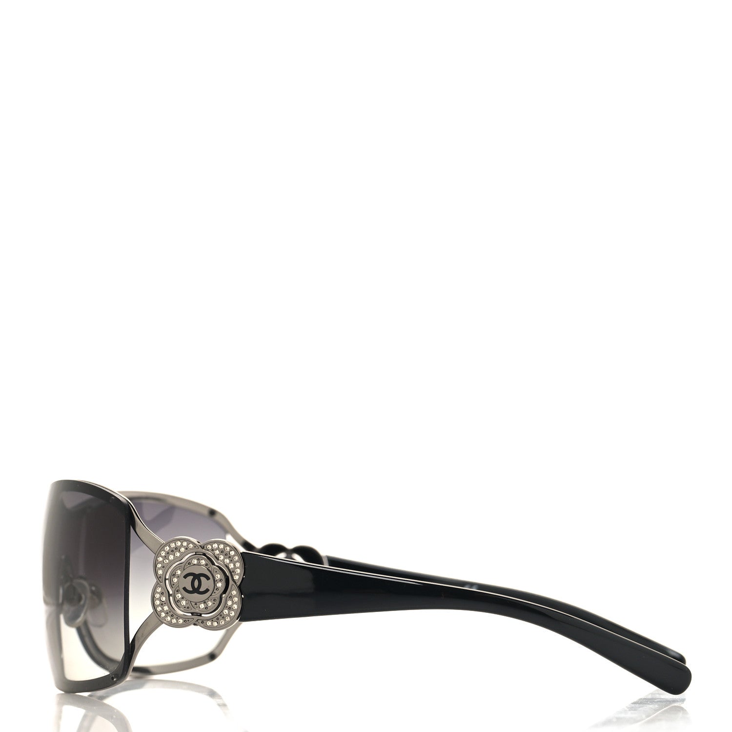 激レア♡CHANEL✨シャネル　カメリア 花柄　サングラス 1990年代 Chanel Swarovski Crystal Camellia CC Sunglasses 4164-B Black