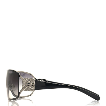 Chanel Swarovski Crystal Camellia CC Sunglasses 4164-B Black 3 of 6