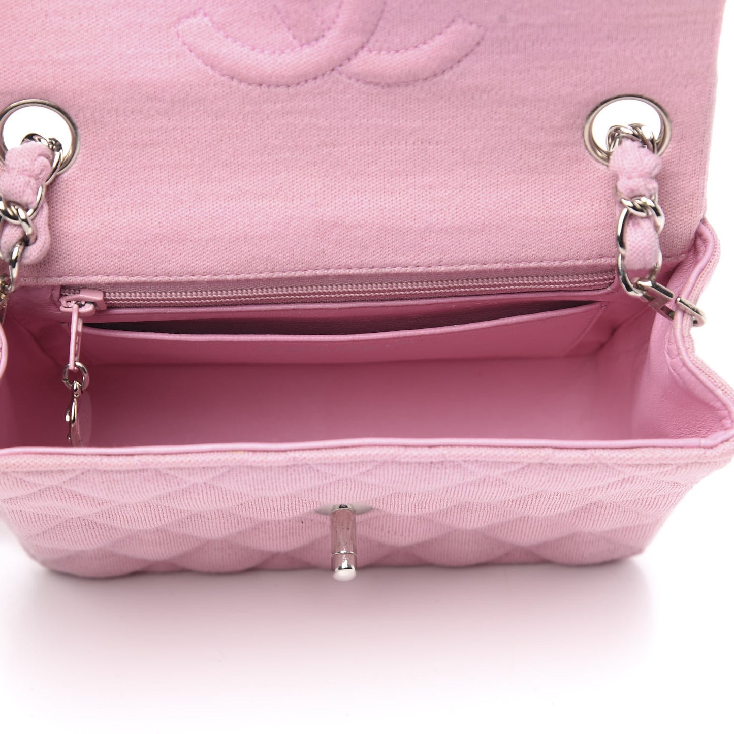 Jersey Quilted Mini Square Flap Pink