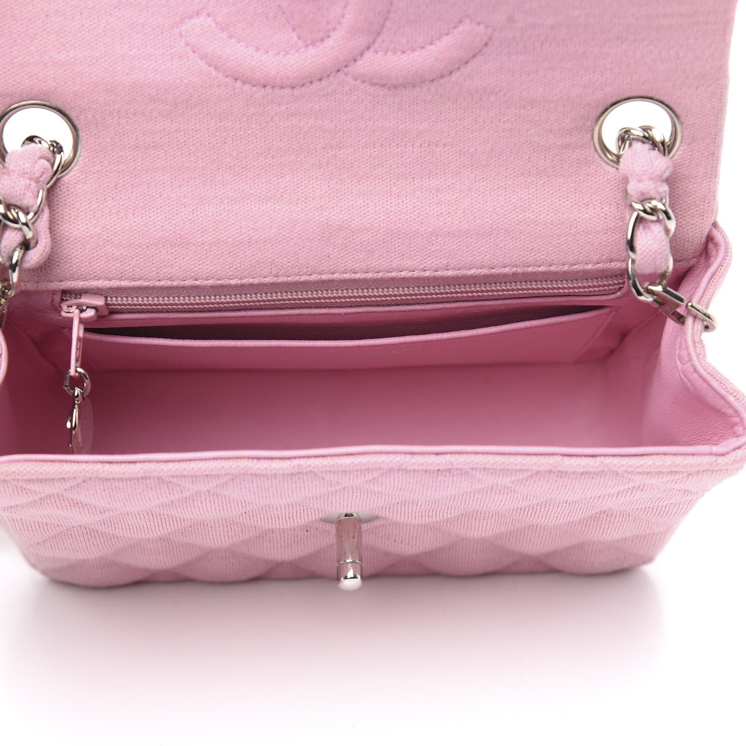 Chanel Jersey Quilted Mini Square Flap Pink 5 of 12